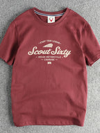 Men's T-Shirt Cotton Blend Graphic Round Neck Short Sleeve Top Tees Burgundy 3805d8eb542b47e8a667e157062ab547-Max-Origin Trendsi