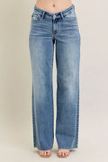 Judy Blue Baggy Jeans Women's V - Front Wasit Style Medium Washed Denim MD 3806f2296a8f4aa393024a1492f1dbd7-Max-Origin Trendsi