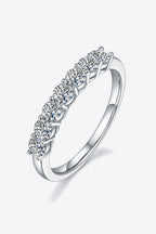 Murray Silver Ring Moissanite Stone Half-Eternity Platinum-Plated 925 sterling 381111de62b14dad956fb9c1fb6e138a-Max Trendsi