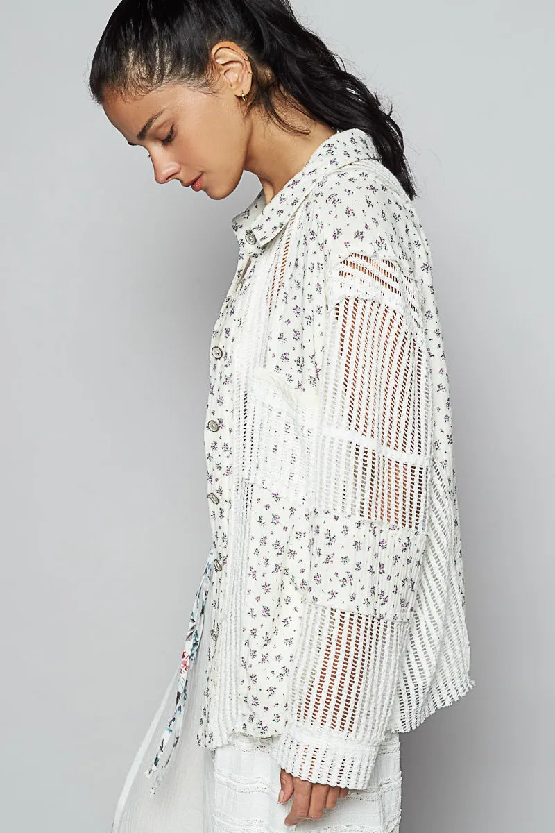 POL Shirt White Floral Crochet Patchwork Long Sleeve Top 38358097-e053-4e67-ab2e-c1c3de0b48a3-Max-Origin Trendsi