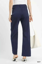 Umgee Women Ankle Pants Navy Blue Button Stretched Trousers 3868e7be-a590-4348-a94d-51fc2d61ecd7-Max-Origin Trendsi