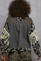 POL Blouse with Tassel Trim Contrast Floral Embroidery Balloon Sleeve Top 3893c5f5-9dc7-442a-beee-d34f7a170712-Max-Origin Trendsi