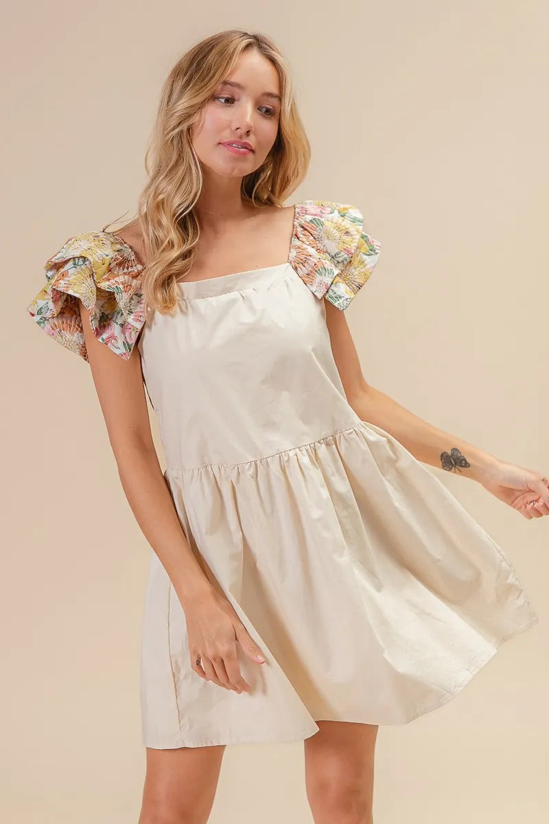 BiBi Mini Dress Flower Embroidered Floral Print Flared Short Sleeve 38bd23e6f3ad4f7b8e5b4f02d2a1d0c8-Max-Origin Trendsi