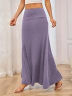 Maxi Skirt Solid Elastic Waist Soft Basic Style 38e44050-f9e9-4dd5-a107-77784e646af7-Max Trendsi