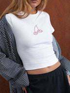 Women's T-Shirts Classic Round Neck Short Sleeve Printed Top Tees 38f6d619-408e-4608-8723-31fa2aeb43d0-Min Trendsi