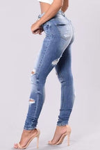 Women's Distressed Skinny Jeans Light Blue Wash High Waisted Denim Pants S-3XL 39107208-6e18-49ea-b813-eebe514313e8-Min Trendsi