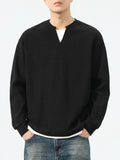 Men's Cotton Waffle Knit Top Black Long Sleeve Basic Style Plus Sizes M-4XL Black 392727e959a04db7a176efe0da00044e-Max-Origin Trendsi