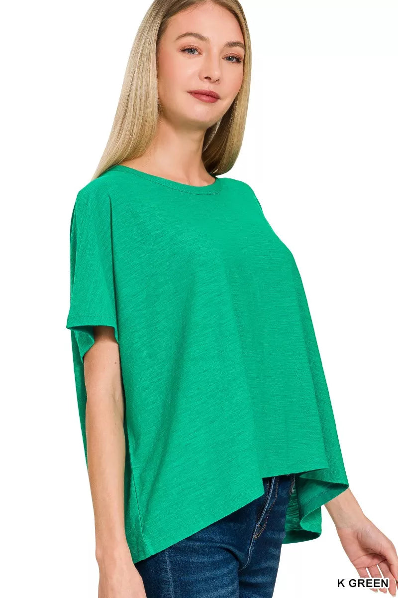 Zenana T-Shirt Green Round Neck Short Sleeve Top K GREEN 393bc0491d1b450fb72884243e14cbac-Max-Origin Trendsi