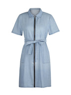 Denim Mini Dress Zip Front Short Sleeve Collared Belted with Pockets 395dced0-ef44-4205-af2b-dfc667da718b-Max-Origin Trendsi