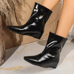 Women's Boots Pu Leather Point Toe Mid Heels Shoes 3966d06580fe429389033a9986c1d550-Max-Origin Trendsi