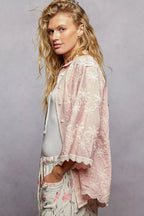 POL Shirt Pink Embroidered Floral Collared Neck with Scalloped Edges Top 39873f7f-becd-4b8f-8713-5e81ee5b56b9-Max-Origin Trendsi