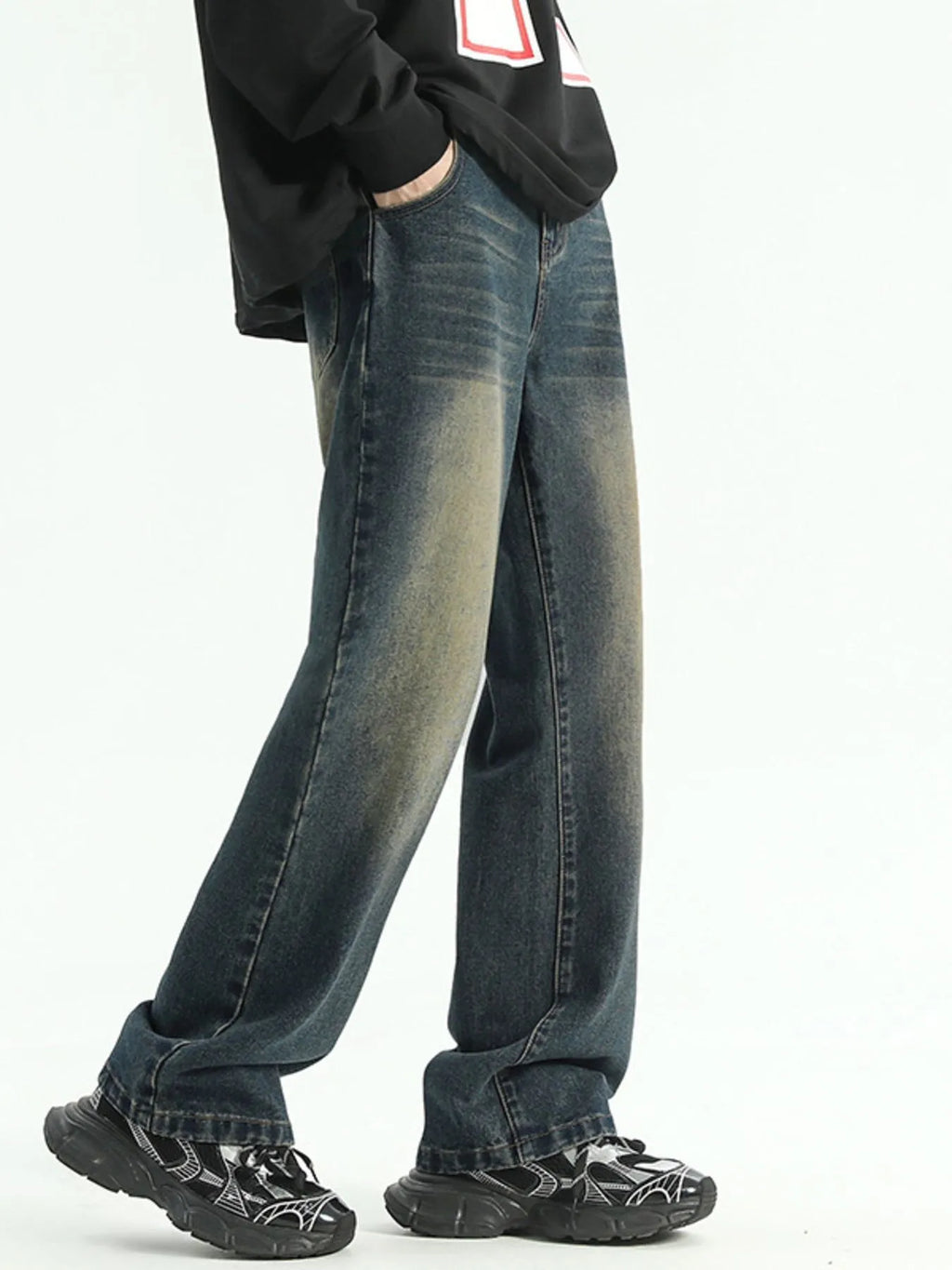 Men's Straight Leg Jeans Nostalgic Blue Washed Denim Pants 39b54342-f373-4f23-a06f-e3553f76e75f-Max-Origin Trendsi