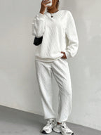 Women’s Set Sweatshirt Textured Diamond Long Sleeve Top And Pants 2 Pcs 39b670e8-eba9-4fc5-9af1-0684d780c4a0-Max Trendsi
