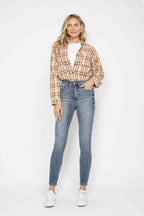 Judy Blue US Skinny Jeans Tummy Control Contrast Wash Blue Jeans 39cbb36b-8e6a-4b11-86eb-d48a3757e176-Max Trendsi