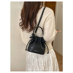 Drawstring Bucket Women's Mini Casual Fashion Crossbody Bag Pu Leather