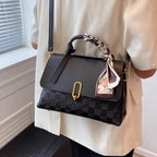Women's Crossbody Bags Medium Checkered Flap Satchel Top Handle Handbags