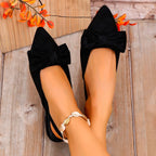 Women's Baotou Slippers Bow Toe Suede Soft Sole Anti-slip Flat Shoes