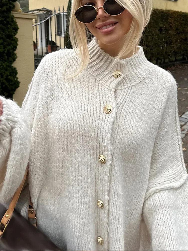 Button Cardigan Round Neck Lantern Long Sleeves Knit Outwear 3_55ab0cf7-83c4-4ab0-8bea-2d2c66f98728 STYLEINGER