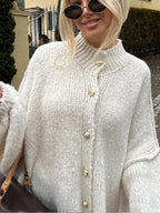 Button Cardigan Round Neck Lantern Long Sleeves Knit Outwear 3_55ab0cf7-83c4-4ab0-8bea-2d2c66f98728 STYLEINGER