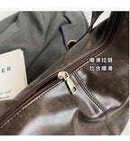 Women's Casual Large Hobo Shoulder Bag Vintage Style Zipper Handbags