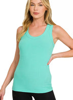 Zenana Ribbed Scoop Neck Tank Top