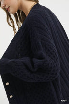 Umgee Womens Cardigan Navy Cable Knit Pearl Button Sweater 3a8aad53-492f-4d1f-abe5-946df2df0932-Max-Origin Trendsi