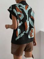 Sweater Vest Color Block V-Neck Knit Sleeveless Knitwear Top 3a9513e1-fd66-41d2-a69a-64fddcd1a866-Max Trendsi