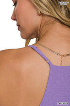 Zenana Woven V-Neck Cami Lavender Airflow Adjustable Strap Top 3ac53ec7537c497ea11ce9310a13d17f-Max-Origin Trendsi