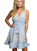 POL Eyelet Embroidered Smocked Waist Mini Dress