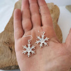 Silver-Plated Snowflakes Drop Earrings 3b1b9324-148b-46d2-851b-dfe92eec125c-Max Trendsi