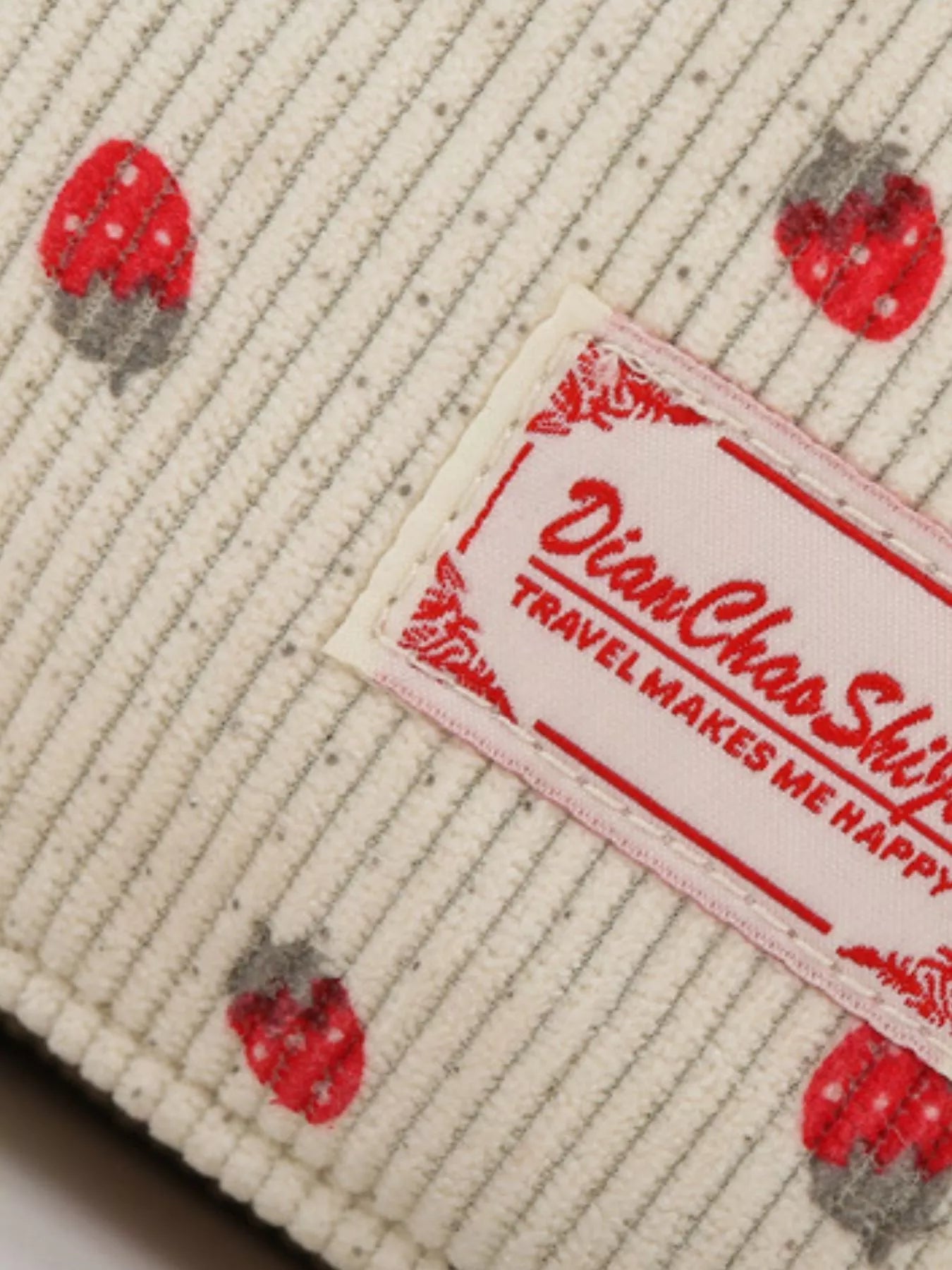 Travel Bag Large Corduroy Strawberry Print Handbag 3b48477f-6c24-4e8a-a3e2-4265915d9a88-Max-Origin Trendsi