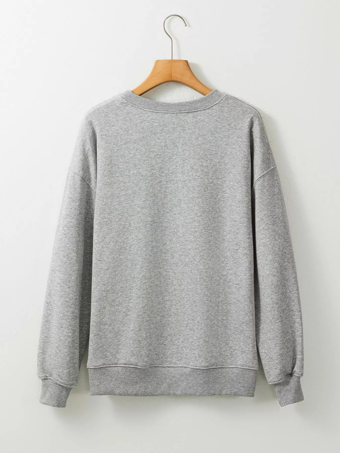 Halloween Women's Sweatshirt Spooky Ghost Sequin Gray Pullover 3b4dad77-7975-4714-91c1-10e1ab0d5ff5-Max-Origin Trendsi