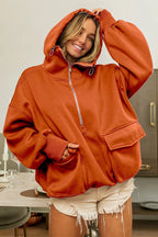 BiBi Fleece Hoodie Oversized Half Zip Washed Long Sleeve with Pockets VINTAGE RUST 3b8d04e9f1ca464da3efb84dbbbc2fb8-Max-Origin Trendsi