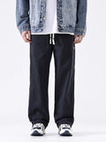 Men's Plus Size Loose Fit Casual Pants with Drawstring and Pockets