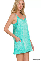 Zenana Mini Cami Dress Turquoise Acid Washed With Built-in Romper Liner 3bd9a825b6464f7caa05231c3b1801bf-Max-Origin Trendsi