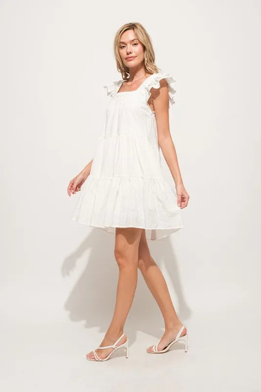 And The Why Tiered Dress Off White Origami Pleating Ruffled Short Sleeve 3bde4fd5948d48038fcece51eb862d25-Max-Origin Trendsi