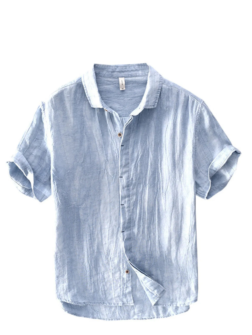 Men's Shirt Lightweight Flax Button Up Short Sleeve Top 3c340b4d038a426ba2340fbc4eb250d5-Max-Origin Trendsi