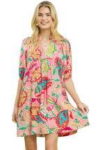Umgee Paisley Print Mini Dress