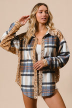BiBi Women Jacket Sequin Plaid Curved Hem Button Up Shacket US Stock Latte Multi 3c84093e-724d-41ef-afee-0584b9565f0f-Max Trendsi