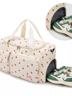 Travel Bag Large Corduroy Strawberry Print Handbag 3c8d9483-0c57-4661-af44-e7f9d116dfd0-Max-Origin Trendsi