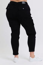 Judy Blue Cargo Cuffed Jogger Black High Waist Trousers 3c93deae-1cfb-4bf0-967e-a37451dd599d-Max-Origin Trendsi