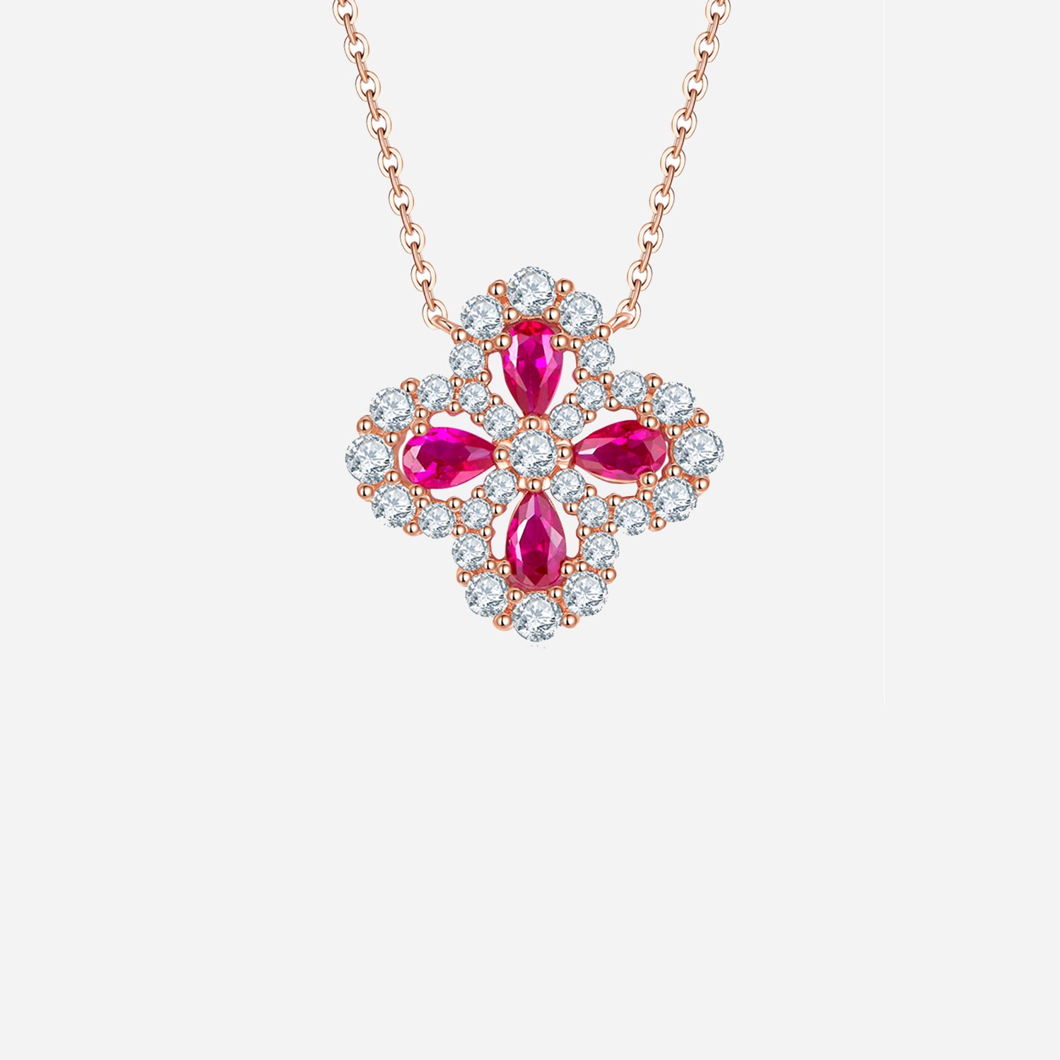Murray Necklace Ruby 925 Sterling Silver Flower Shape Lab-Grown Chain Jewelry Hot Pink One Size 3ca93c627ae24c2ab9ba70f2c24b8fee-Max Trendsi
