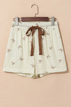 Casual Shorts Women's Bow Print Lace Summer Drawstring Pocketed 3cd99e44-19e5-46f8-985c-0caccd729681-Max-Origin Trendsi