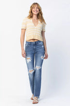 Judy Blue Straight Jeans Medium Wash Mid Rise Destroy Plus Sizes Denims 3d31793f-b6a1-40e0-95e7-1d43e6d9101e-Max-Origin Trendsi