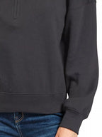 Zenana Fleece Womens Sweatshirt Black High Neck Half Zip Top 3d75bc8d-4f30-43b5-9a34-8f896992eab2-Max-Origin Trendsi