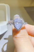 Silver Ring 2 Carat Moissanite Teardrop Stone 925 Sterling Jewelry with Box 3d81aa61-7de6-4581-b1d6-1d7d98b6004d-Max Trendsi
