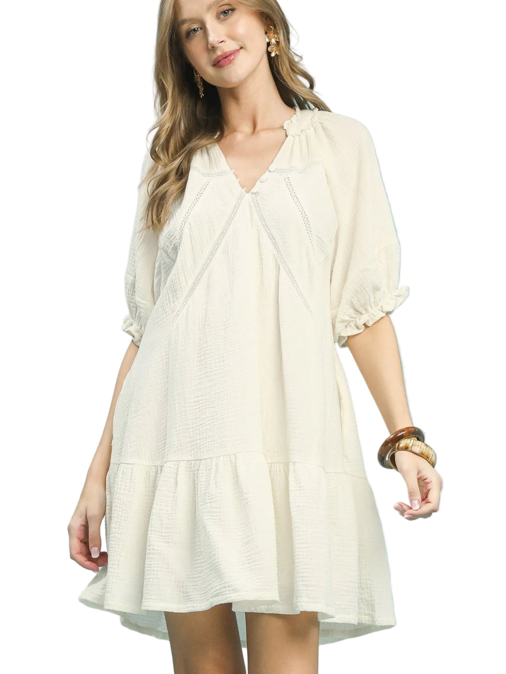 Umgee Cotton Gauze Mini Dress