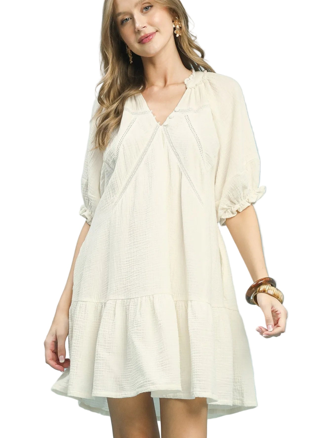 Umgee Cotton Gauze Mini Dress