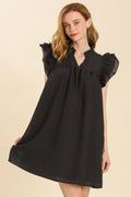Umgee Mini Dress Black Layered Ruffle Short Sleeve Babydoll Black 3dd1102d-d44c-4957-adb8-ef1051e96848-Max Trendsi