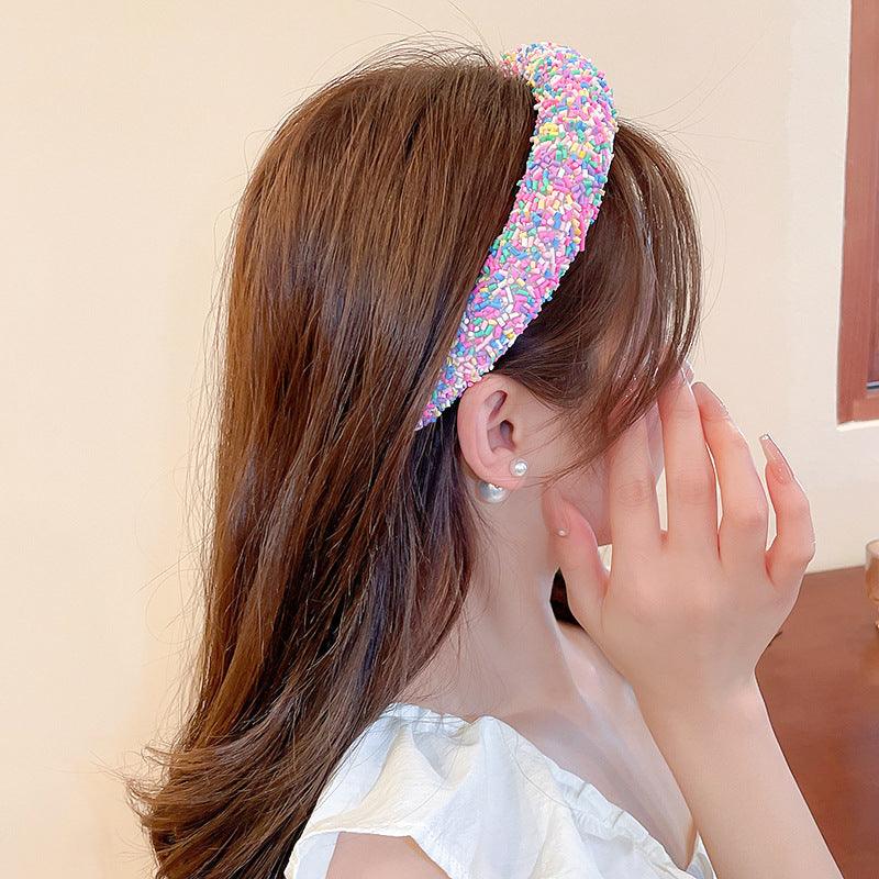 Colorful Headband Acrylic Contrast Wide Hair Accessories